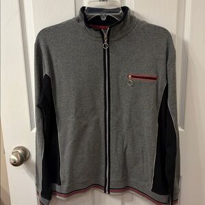 Erika Sport like new cotton Zip-Up jacket stripes womens large